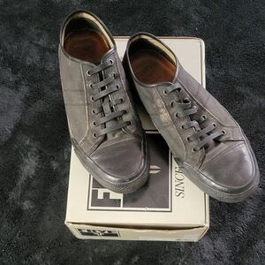 Frye Green Low Lace Distressed Leather & Canvas In Black Mens 11M